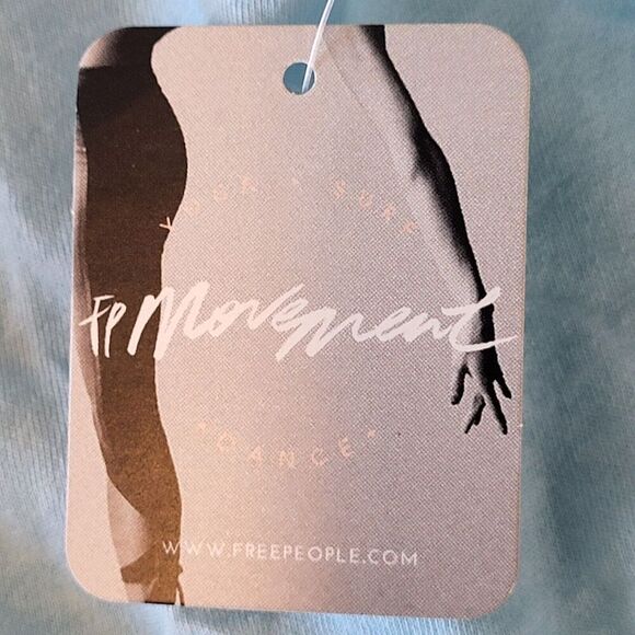 NEW Free People Movement Small Sky Blue Tank Cotton Modal Deep V-Neck BOHO - Picture 10 of 12